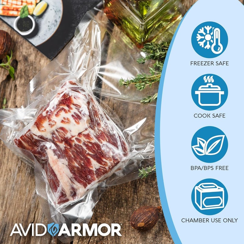Avid Armor – Chamber Machine Pouches 3.5mil, Pre-Cut Chamber Vacuum Sealer Bags, Heavy Duty Seal Pouch, BPA-Free Chamber Sealer, Assorted Size Pack, 6"x10", 8"x10", 11"x10" - Pack of 300 - Image 2